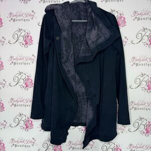 Lululemon wrap sweater cardigan reversible 2 way blanket style long black grey